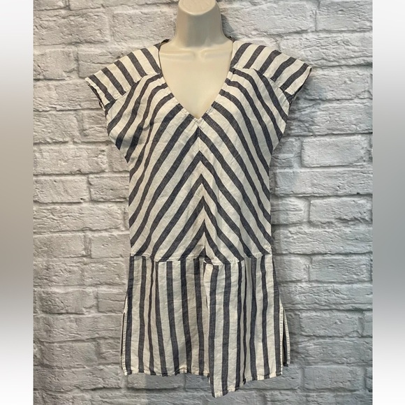 J.Crew Women's Extra Small Striped Linen Blend Tunic Cover-Up Dress. - Picture 2 of 7